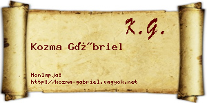 Kozma Gábriel névjegykártya
